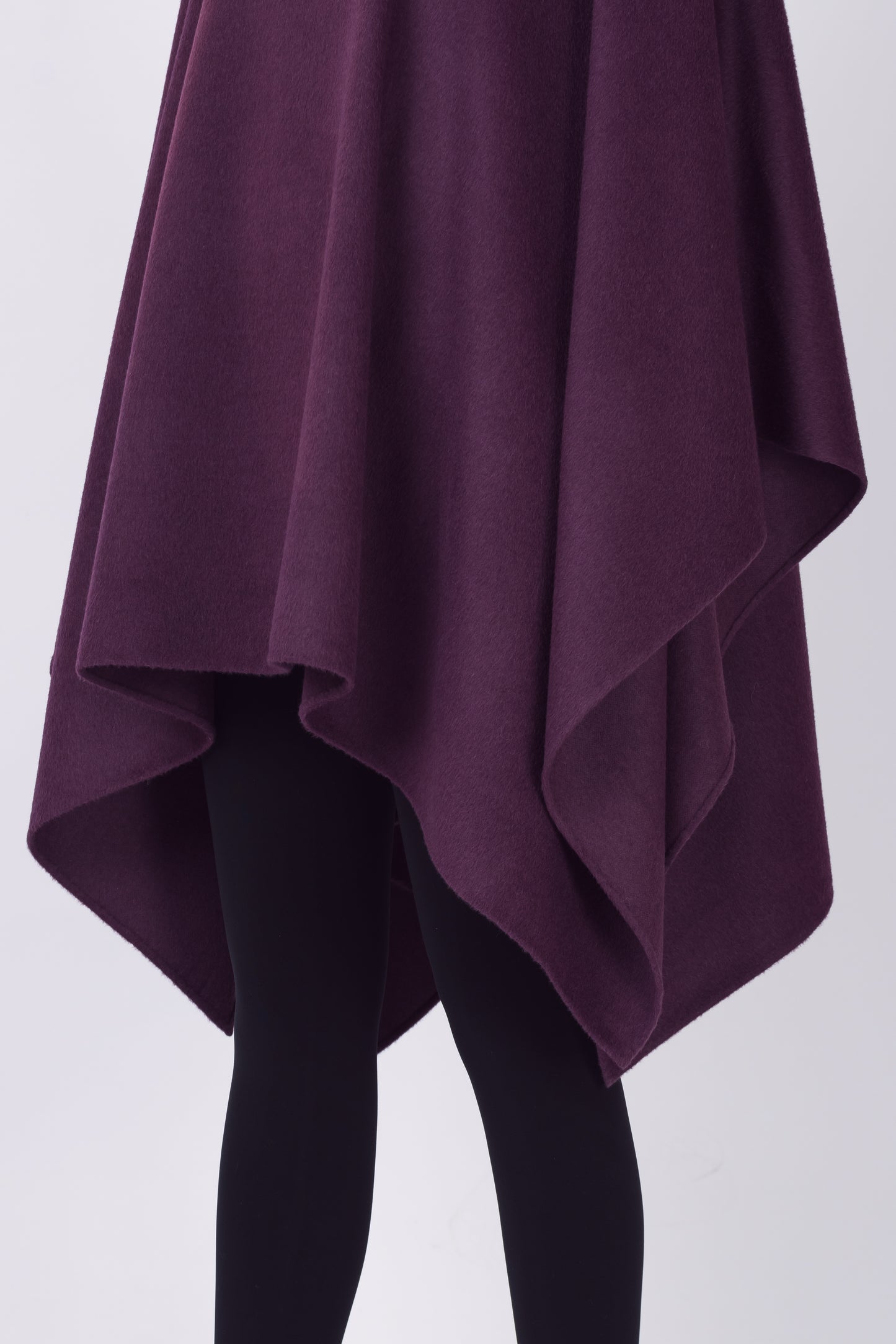 Royal Alpaca Double Collar Poncho in Onyx Black
